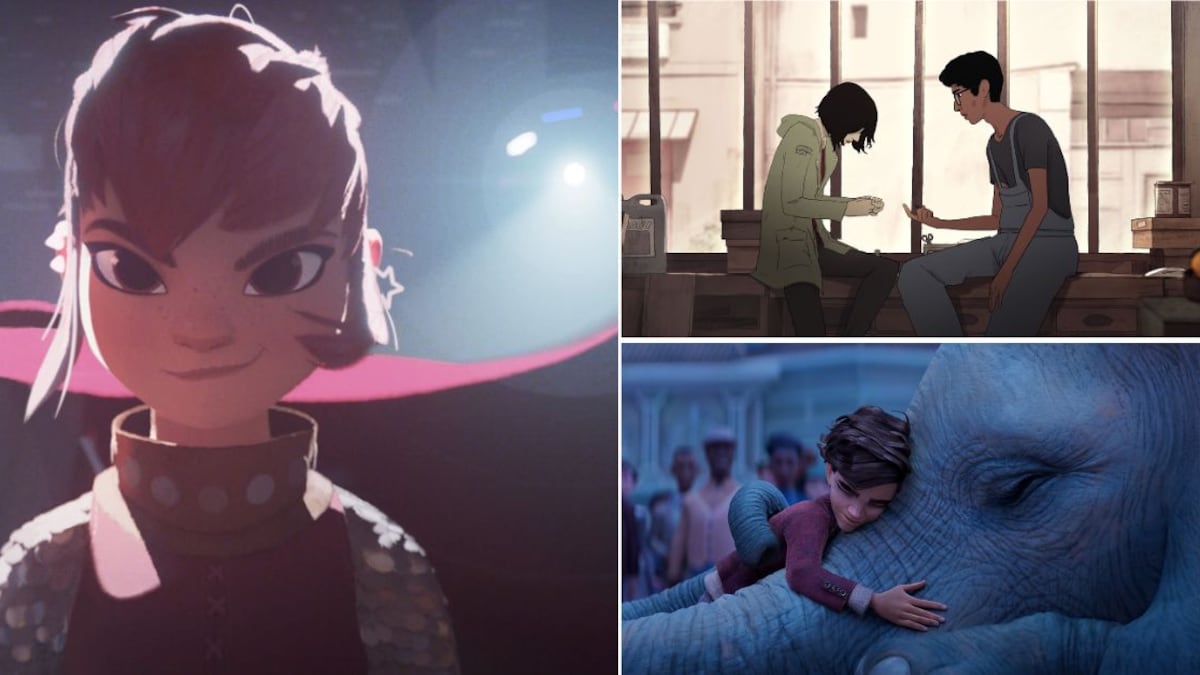 Fotogramas de 'Nimona', 'Perdí mi cuerpo' y 'La elefanta del mago'