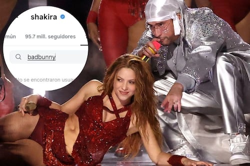 Shakira deja de seguir a Bad Bunny en redes sociales; ¿fue porque no la invitó a su show de medio tiempo?