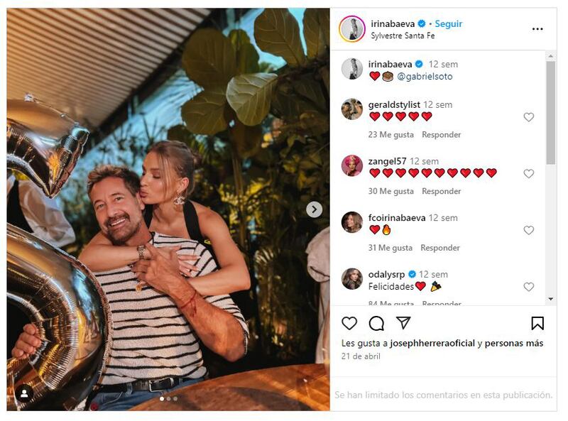 La última foto de Gabriel Soto e Irina Baeva que la actriz publicó en su Instagram