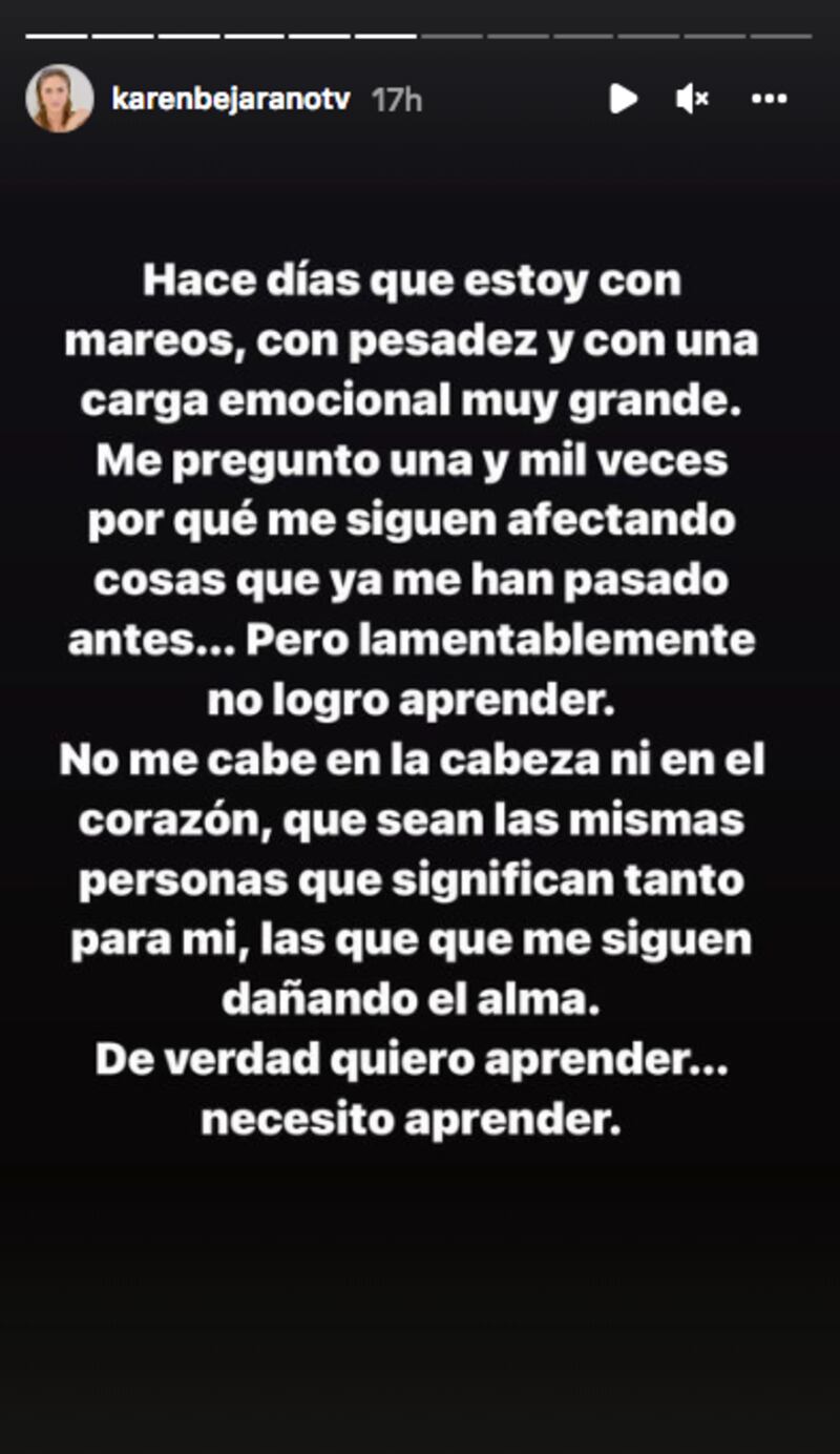 Karen Bejarano sufrió crisis de ansiedad