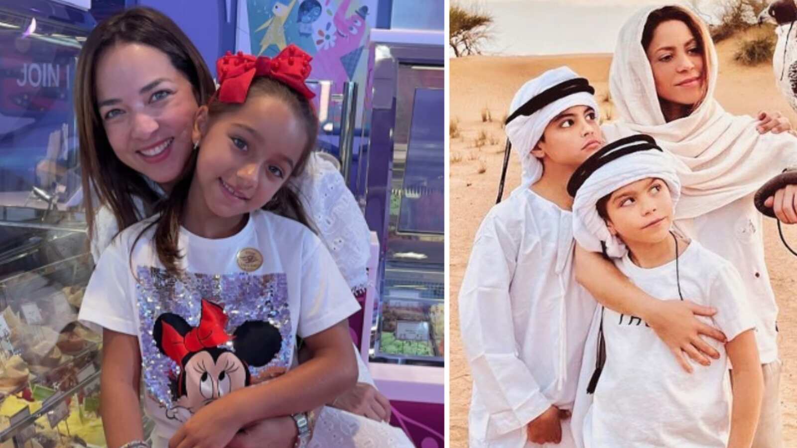 Adamari López y Shakira con sus hijos
