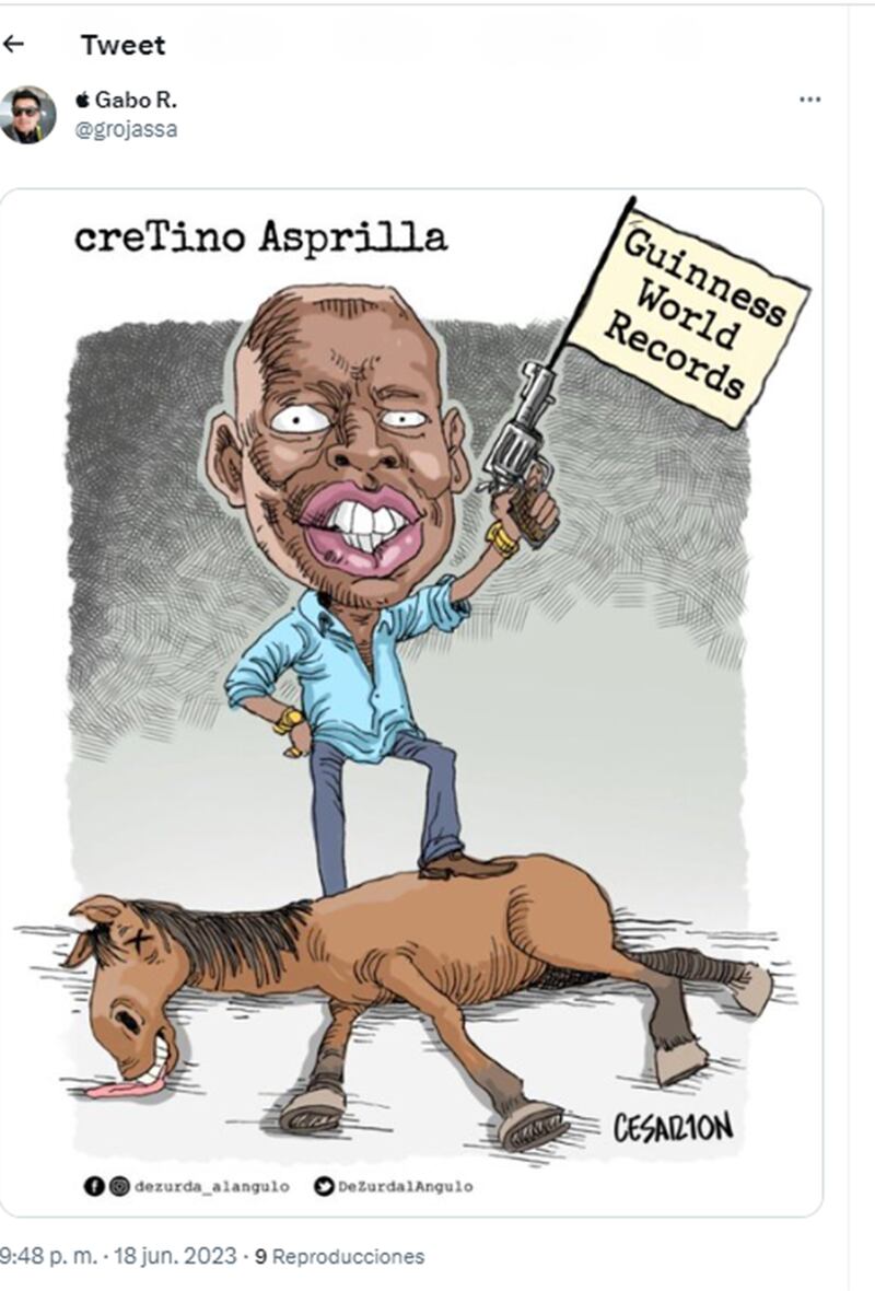 “Cretino e inmoral”: atacan en redes a el ‘Tino’ Asprilla por maltrato animal.