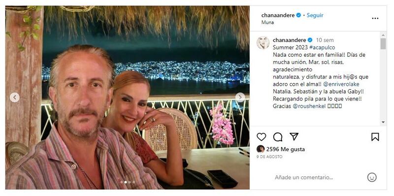 Chantal Andere con su esposo, Enrique Rivero Lake