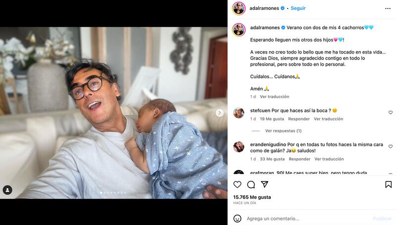 Adal Ramones y su hijo Cayetano