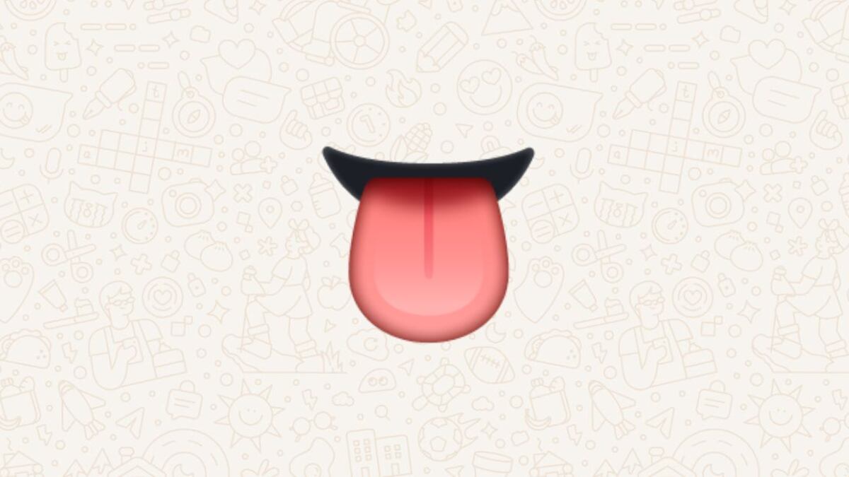Una imagen del emoji de la lengüita en WhatsApp