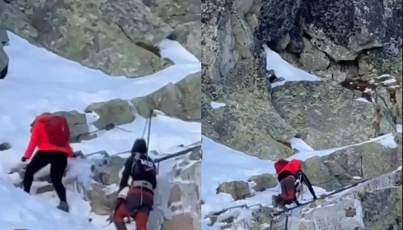 Pareja intenta escalar el pico más alto de Polonia con su bebé y deben ser rescatados