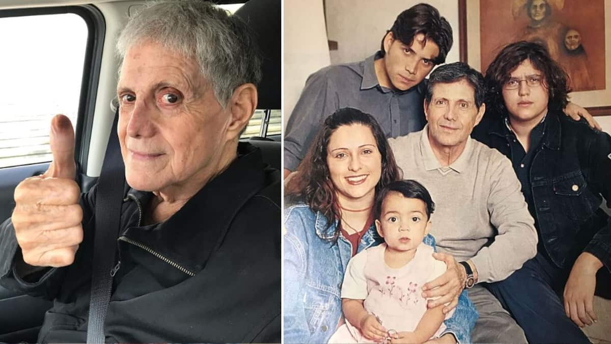 Héctor Bonilla, sus tres hijos y una de sus nietas