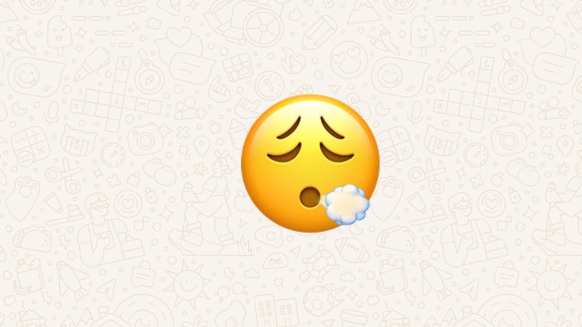 Así se ve el emoji soplando en dispositivos Apple y Telegram