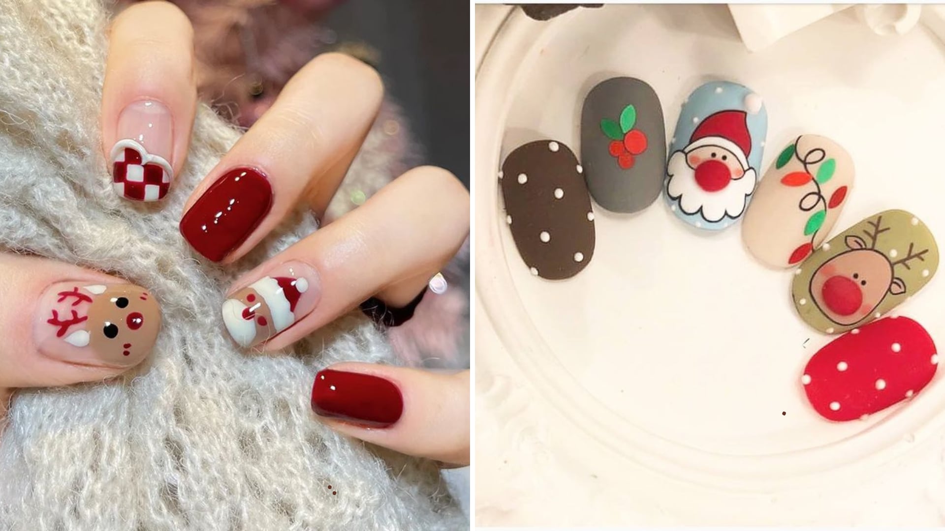 Uñas kawaii la nueva tendencia adorable de Navidad.