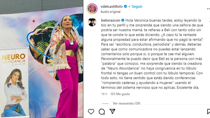 Mejor amigo de Belinda sale en su defensa y pone en su lugar a Verónica del Castillo, quien acusó a la cantante de mala  paga y sacarle dinero a sus parejas.