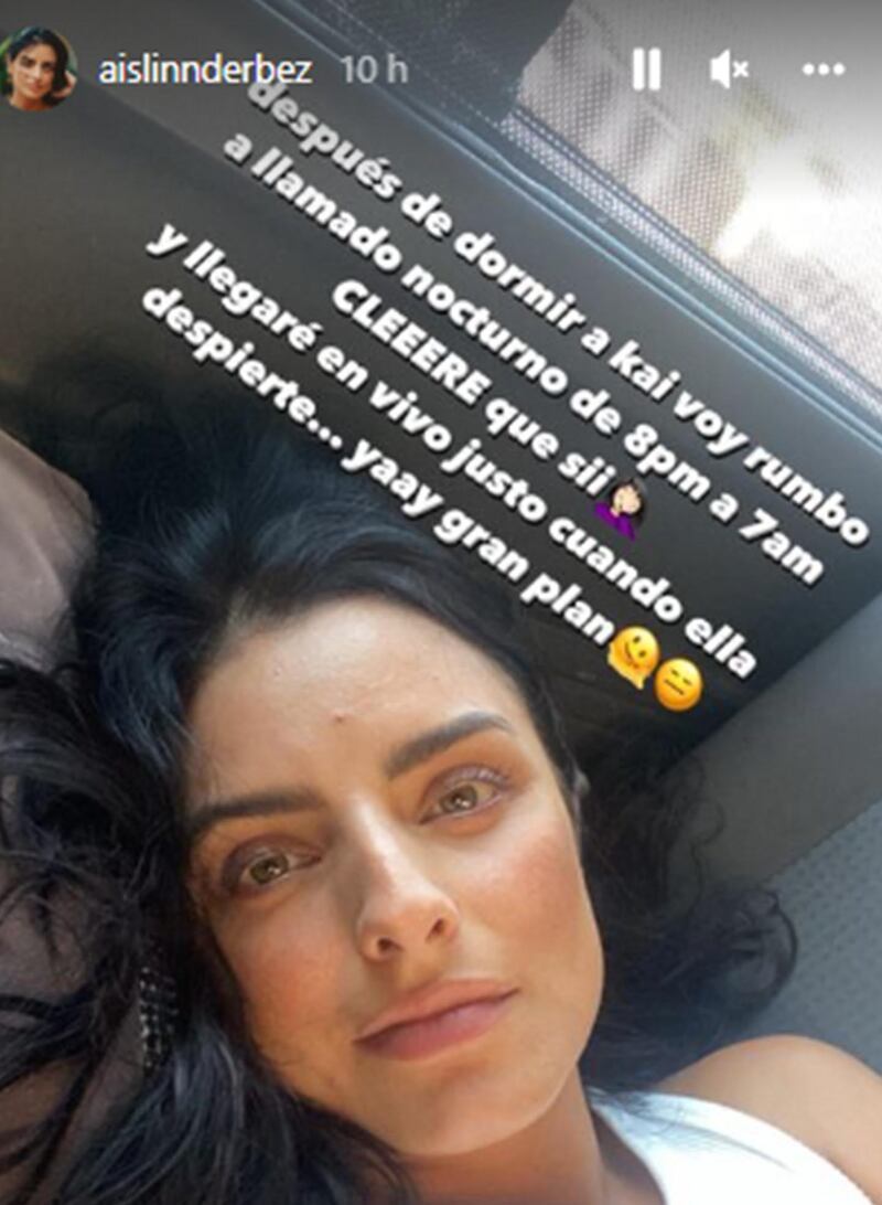 Aislinn Derbez se muestra exhausta y deja ver lo duro de la maternidad