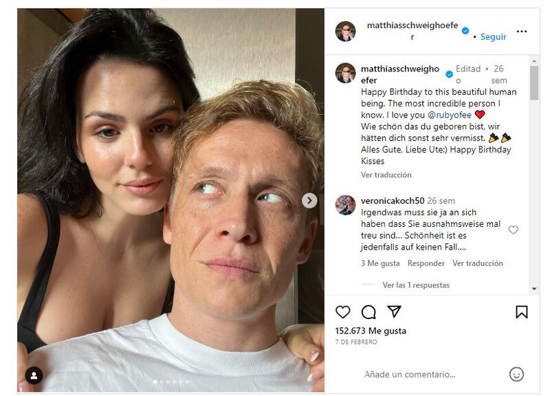 Matthias Schweighöfer junto a su novia, Ruby O. Fee