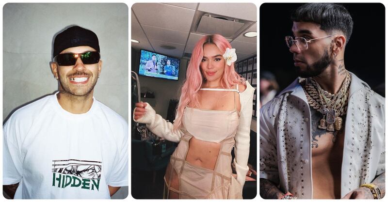 El público se sorprendió luego de que Anuel mencionara a Feid y Karol G durante el Show