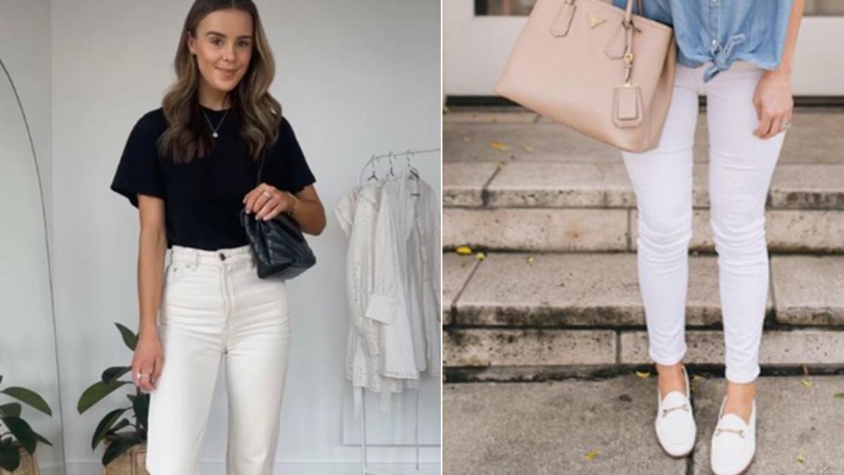 Moda jeans blancos