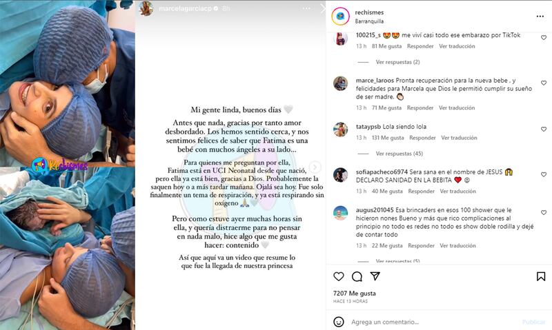 “Deja de creerte superhéroe por tener una cesárea”: críticas al parto de Marcela García.