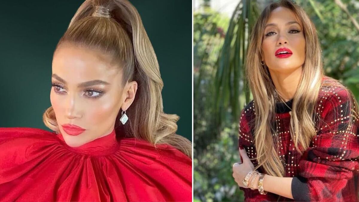 Jennifer Lopez probó que el rojo es su color con su primer look navideño
