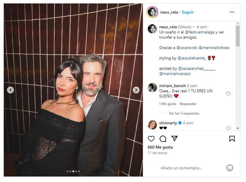 Unax Ugalde junto a su esposa, Neus Cerdá