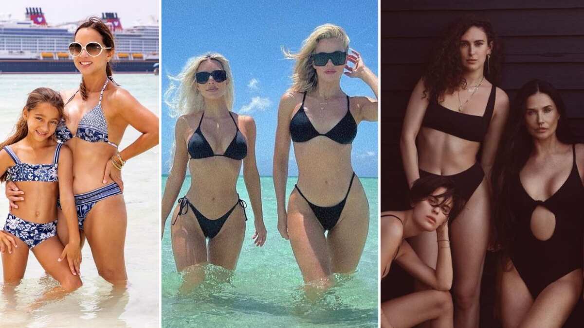 Adamari López, las Kardashian y Demi Moore son famosas que han llevado bañadores a juego con sus familias
