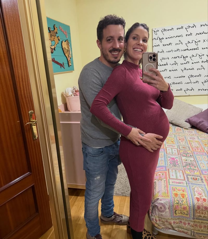 La chef Carolina Sánchez y su esposo.