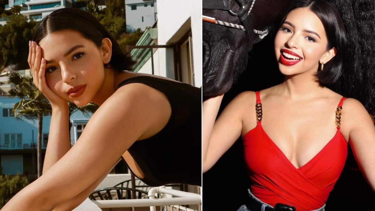 Ángela Aguilar volvió a presumir su look durante la presentación de Christian Nodal en la Feria de León.