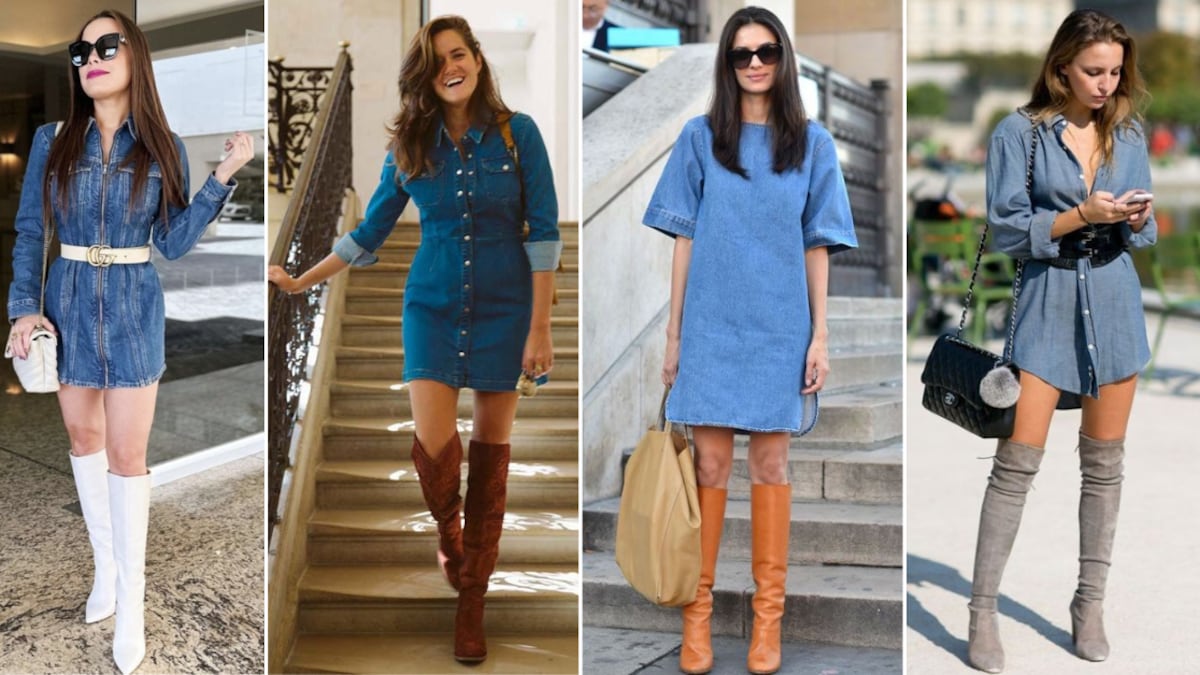 Vestidos de mezclilla con botas
