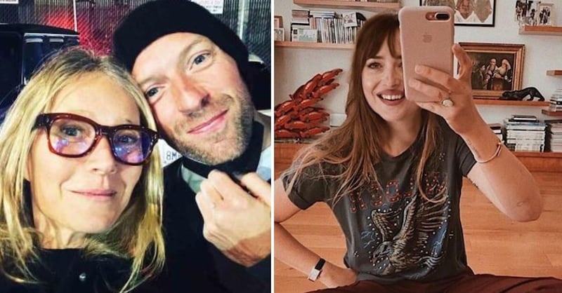 Gwyneth Paltrow y Dakota Johnson y Chris Martin