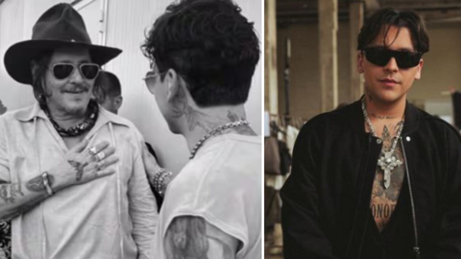 Christian Nodal y Johnny Depp