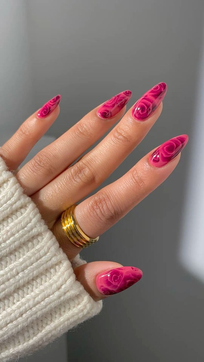 Uñas con rosas