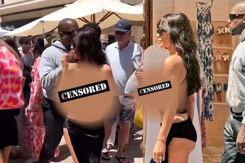 Bianca Censori reaparece en España con blusa transparente y sin ropa interior