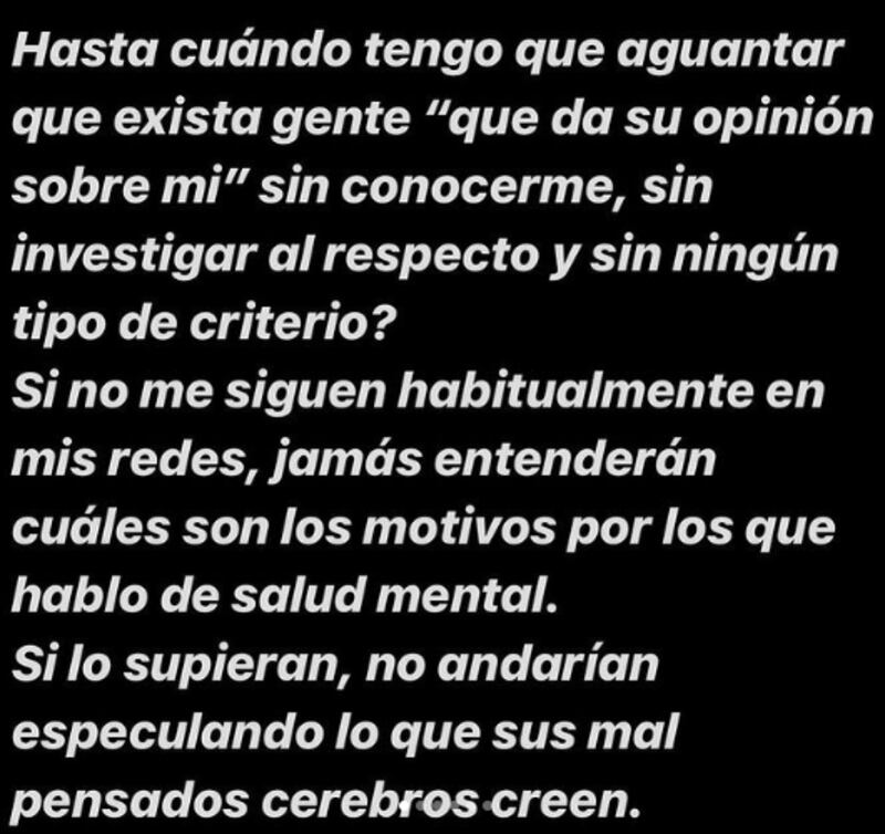 Karen Bejarano comparte descargo tras cuestionamientos por su salud mental