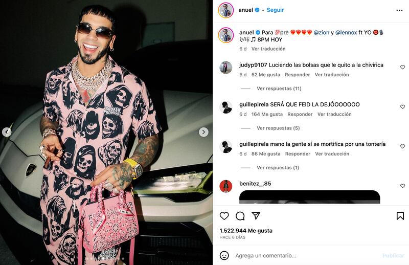 Anuel y sus bolsos
