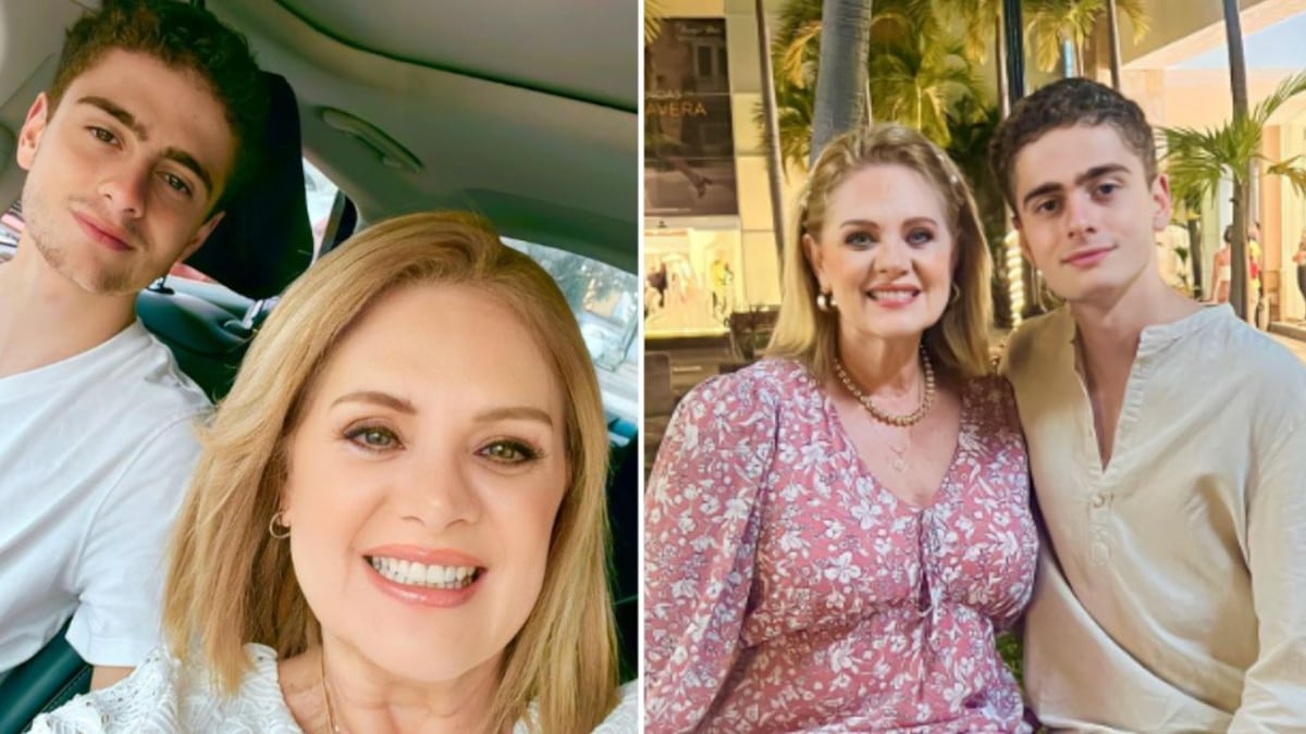Érika Buenfil se le ocurrió captar a su hijo en traje de baño, con la canción de fondo ‘La chica del bikini azul’.