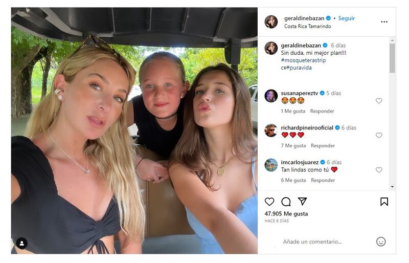 Geraldine Bazán pasó unas vacaciones de ensueño con sus hijas en Costa Rica