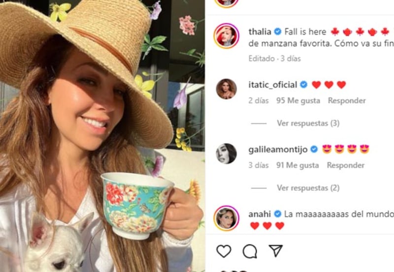 Itatí Cantoral deja mensaje en publicación de Thalía sin maquillaje