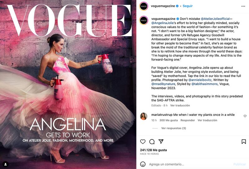 Angelina Jolie en  portada de revista Vogue