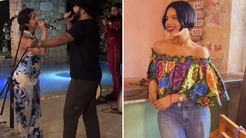 Desde que Ángela se convirtió en la señora de Nodal, usa maxi vestidos. Se rumora que está embarazada.