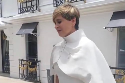 El super vestido azul de la primera dama Verónica Alcocer en Colombiamoda 2023