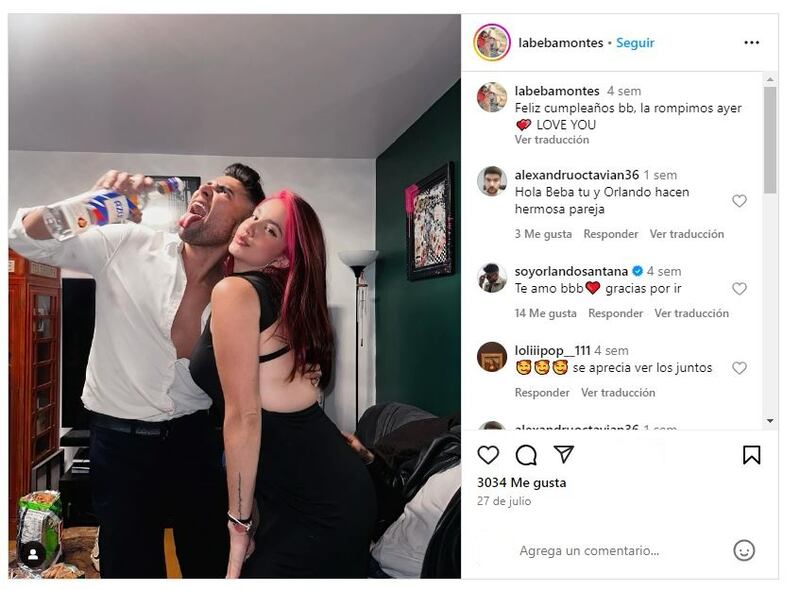 Beba Montes aparenta tener un romance con el actor Orlando Santana