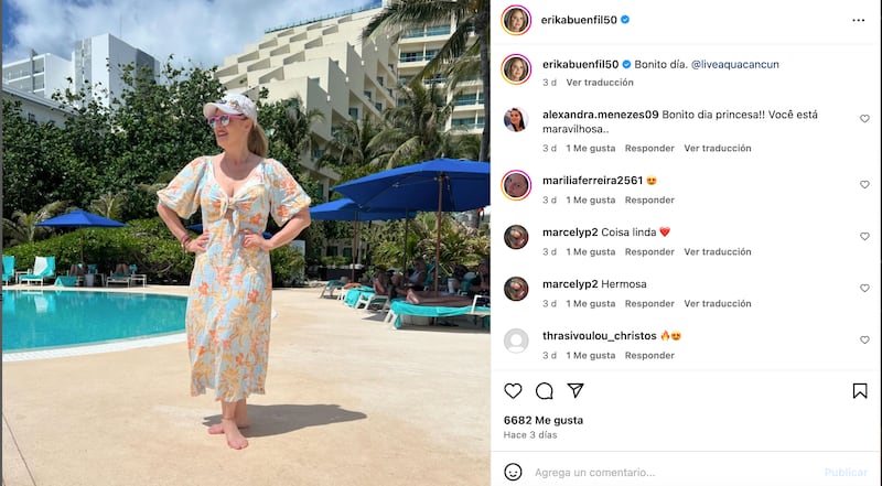 Erika Buenfil presume sus vacaciones en Cancún