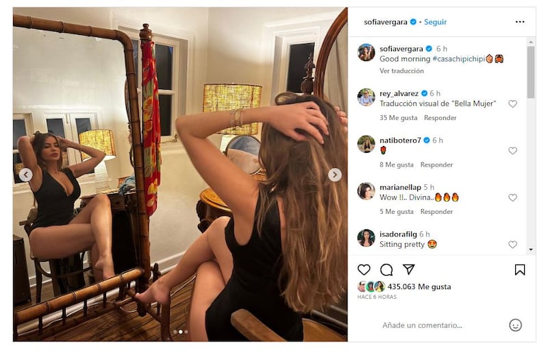 Sofía Vergara enloqueció a sus millones de seguidores posando en un bodysuit negro