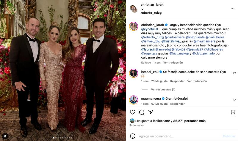 Cynthia Rodríguez en su festejo de cumpleaños