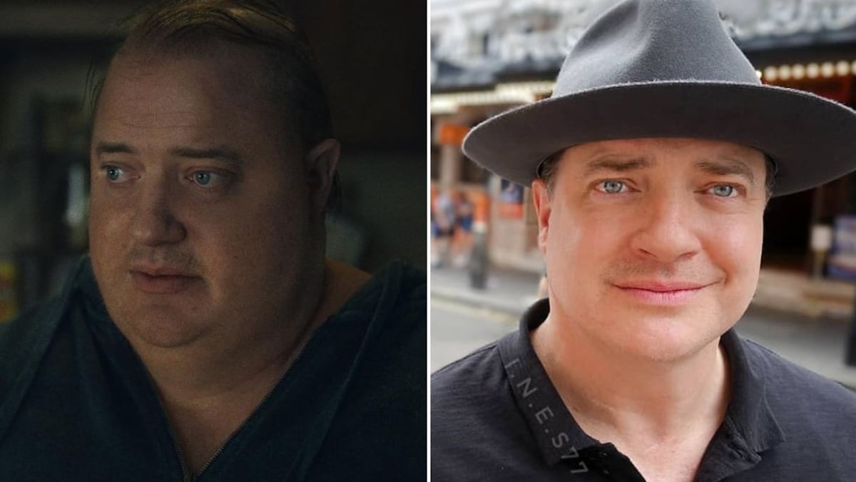 Brendan Fraser se transformó en Charlie con maquillaje y prótesis