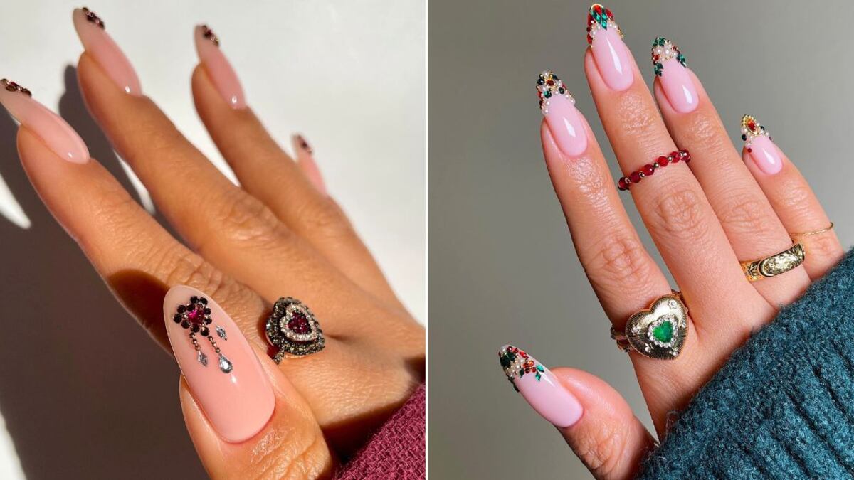Las 'gem nails' son ideales para las mujeres que aman el glamur y el brillo