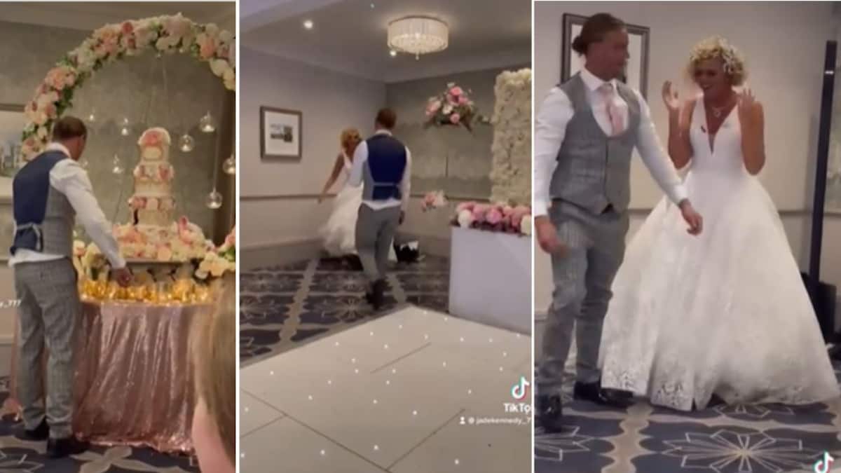 ¿Tú qué hubieras hecho? Novia abandona la boda después de que su marido le embarrara pastel en la cara