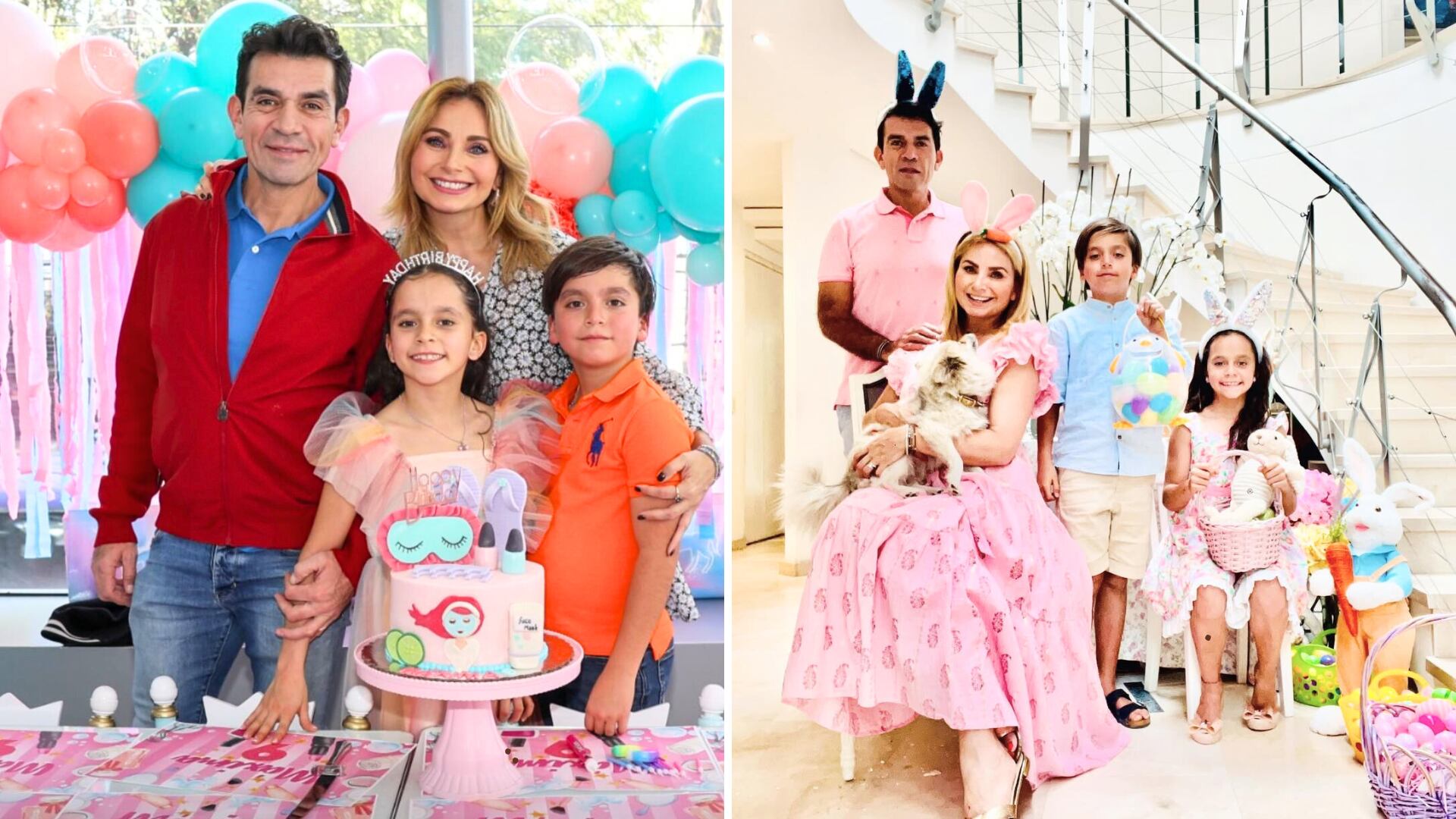 Hijos de Jorge Salinas y Elizabeth Álvarez cumplieron 9 años y en esta oportunidad cada uno tuvo su fiesta por separado.