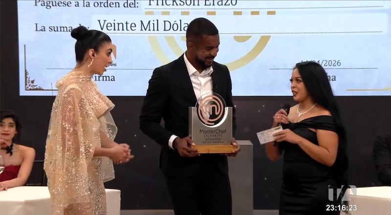 Frickson Erazo es el gandor de la tercera temporada de MasterChef Celebrity Ecuador