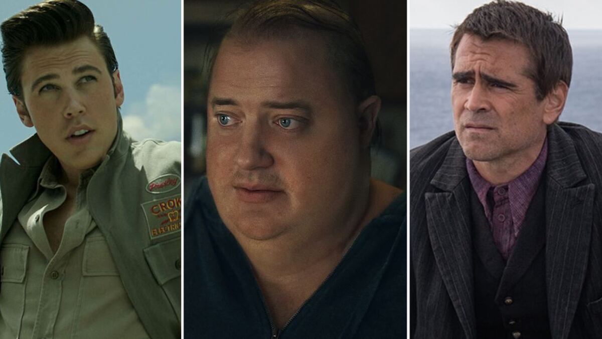 Austin Butler en 'Elvis', Brendan Fraser en 'The Whale' y Colin Farrell en 'The banshees of Inisherin'