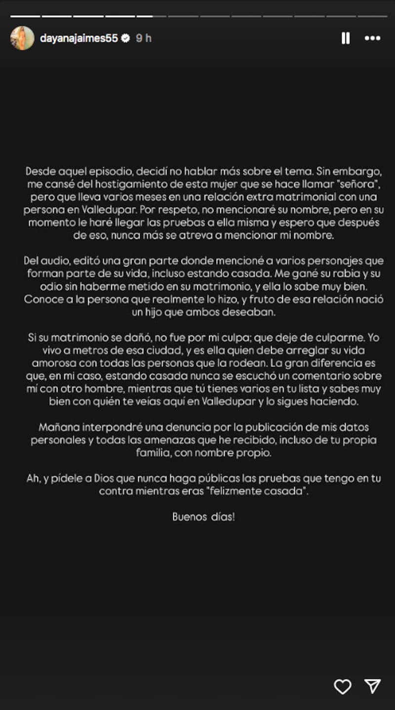 Dayana Jaimes sobre problemas con Lili Díaz