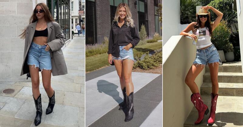 Shorts con bota vaquera