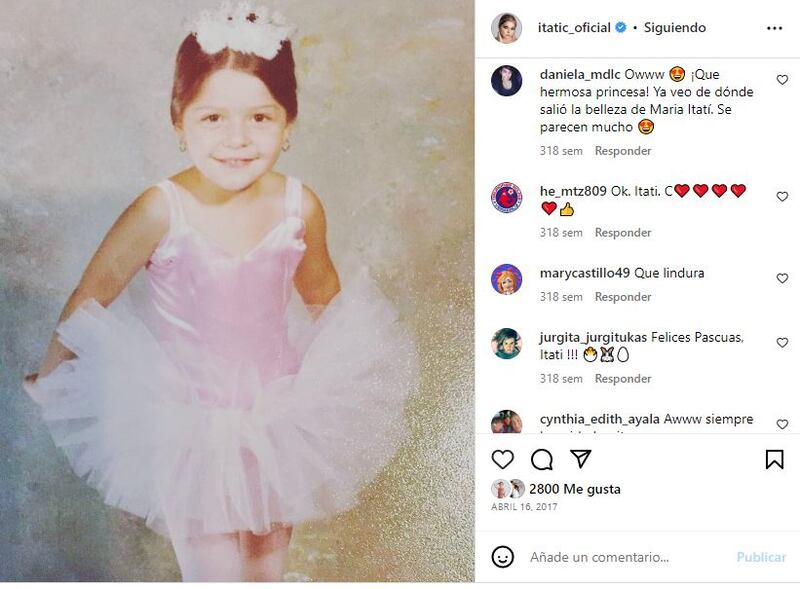 Itatí Cantoral durante su niñez se veía idéntica a su hija